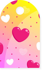 tag label love heart pattern for valentine day or wedding celebration festival