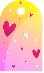 tag label love heart pattern for valentine day or wedding celebration festival