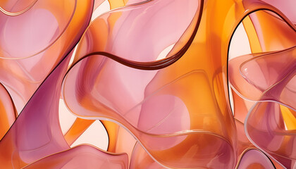 Abstract Painting Depicting Pink and Orange Colors