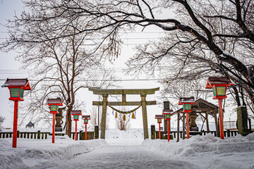 冬の石狩の風景