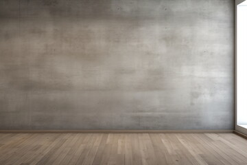 Bare cement wall texture with wooden floor