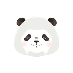 Panda watercolor portrait, generative ai cute illustration.