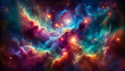 Mesmerizing Background with a Dance of Colors and Blending Galaxies in Abstract Beauty background wallpaper