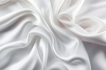 Obraz premium Elegant crumpled white silk fabric background with luxurious texture for sophisticated design.