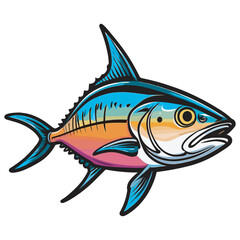 hand drawn art style tuna fish vector illustration