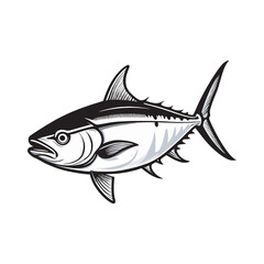 hand drawn art style tuna fish vector illustration