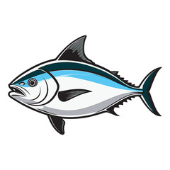 hand drawn art style tuna fish vector illustration