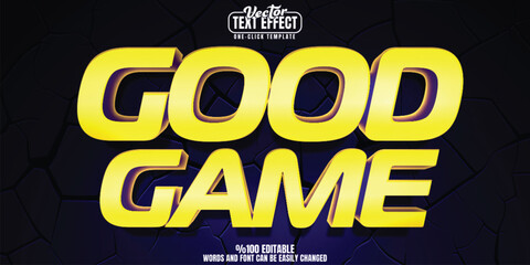 Good game editable text effect, customizable stream and sport 3D font style