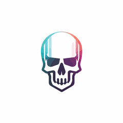 Skull in cartoon, doodle style. Image for t shirt. Isolated 2d vector illustration in logo, icon, sketch style, Eps 10. AI Generative