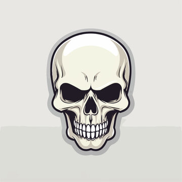 Skull in cartoon, doodle style. Image for t shirt. Isolated 2d vector illustration in logo, icon, sketch style, Eps 10. AI Generative