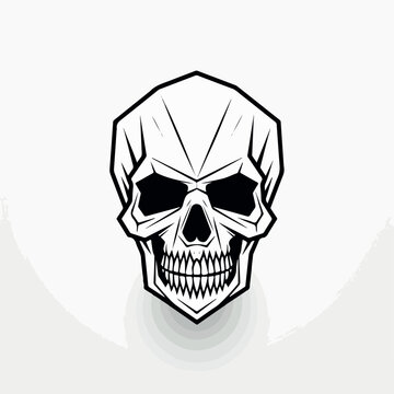 Skull in cartoon, doodle style. Image for t shirt. Isolated 2d vector illustration in logo, icon, sketch style, Eps 10. AI Generative