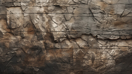 Stone Texture. Layered Geological Layers. Weathered Surface of Rocky Stone Plateau. Cracks