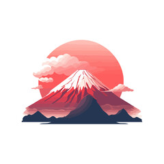 japanese mountain fuji landscape outdoor view logo vector design illustration