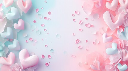 Obraz na płótnie Canvas Valentine background with hearts.