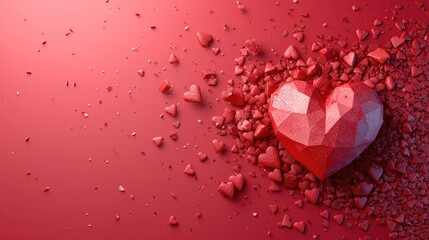 Valentine Background with hearts. 3D