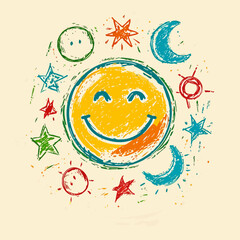 colorfull smile world illustration logo vector graphic for international day of happiness 20 march