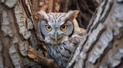 great horned owl on a branch