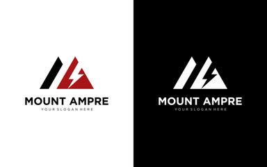 Creative Minimal MA Logo Design | Letter AM Logo with Lightning Icon | Electric MA Logo Design - obrazy, fototapety, plakaty