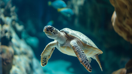 Sea Turtle in a Grand Aquarium