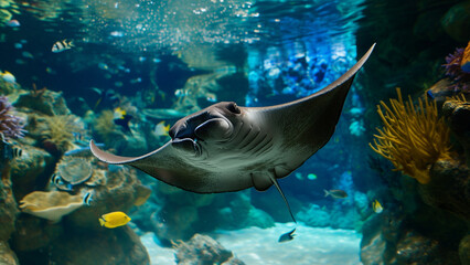 Fototapeta premium Stingray in a Majestic Aquarium