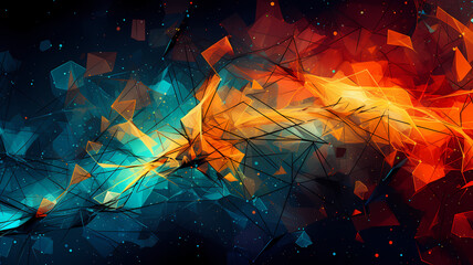 Abstract digital art illustration background with chaotic design patterns