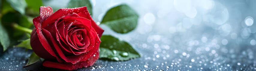 Vibrant red petals of a garden rose, bursting with love and romance, captured in a close-up for a perfect valentine's day moment