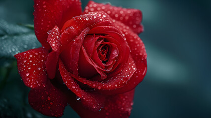 Vibrant petals of a garden rose, blooming with the rich hue of red, capture the delicate beauty of nature in a single frame