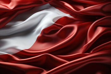 Obraz premium Austrian flag made of red and white silk