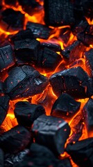 Close Up of Coal in Fire Pit
