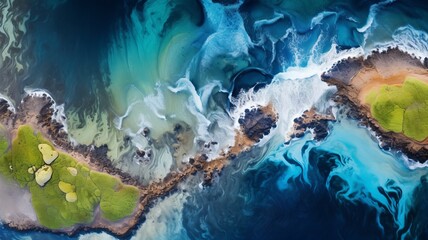 "Abstract Aerial Dreams Photo": Use drone photography to create an abstract and visually striking composition of landscapes of Maimi from above
