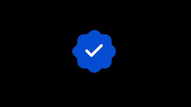 Blue Success Check Mark Animation with Transparent background