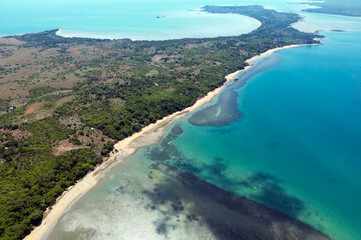Aerial view of Nosy Faly island,The holy island,near Nosy be Madagascar