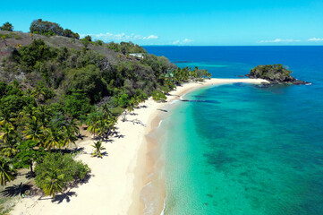 Aerial view of Sakatia island, near to Nosy be island,Madagaskar 