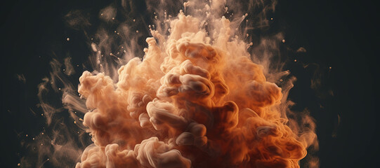 orange smoke explosion, gas, fog 4
