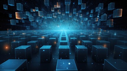 Obraz premium Processing of Data and Information in Spacetime IT Background