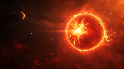 Obraz premium the sun in space with a black background