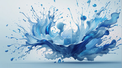 Azure Rhapsody: Artistic Blue Watercolor Splash Effect Template