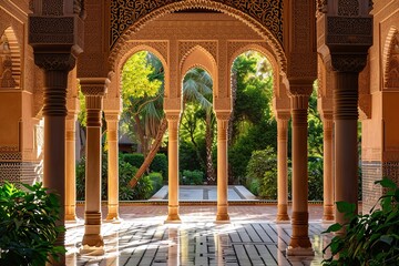 Arch of Abundance: Islamic Archway Framing a Date Fruit, Symbolizing Blessings