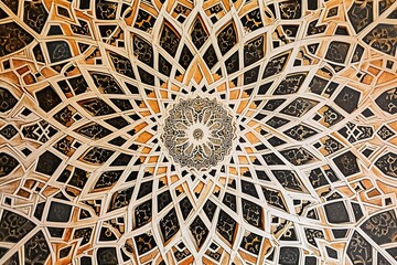 Enchanting allure of an Islamic geometric wallpaper with timeless beauty and precision