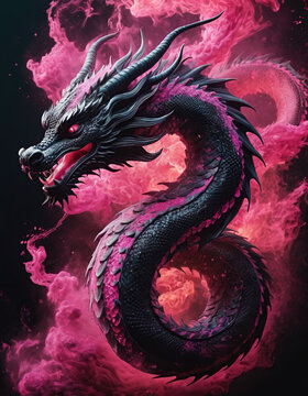 PINK dragon with background