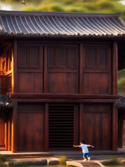 Chinese style old wooded house