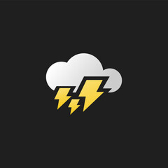 Thunderstorm weather icon or Cloudy weather icon vector isolated. Best Thunderstorm weather icon for apps, websites, print design, and more.