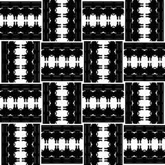 Fototapeta premium White background with black pattern. Seamless texture for fashion, textile design, on wall paper, wrapping paper, fabrics and home decor. Simple repeat pattern.