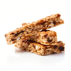 Obraz premium Three stacked oat and nut granola bars