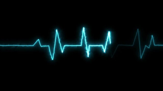 Abstract neon light fast heartbeat and pulse rate signal icon animation background   