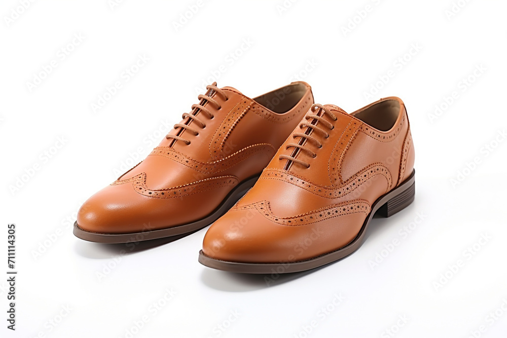 Wall mural men's leather fashion shoes isolated on white background