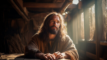 Jesus Christ looking upwards Holy week, Easter, Christian, religious