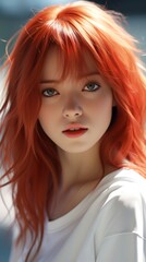portrait of a beautiful redheaded woman