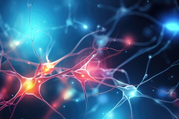 Human Brain Neuron Luminescence, radiance, vibrant creativity. Illuminated, glowing, inspiration, sparking innovation shining brilliant thoughts. Incandescent, ingenuity radiating visually captivating - obrazy, fototapety, plakaty