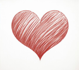 Red heart on white background.